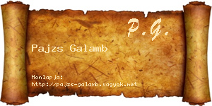 Pajzs Galamb névjegykártya